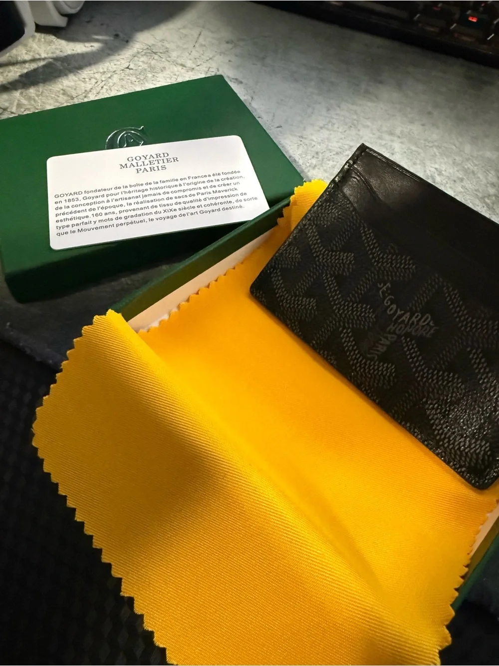 Goyard Black Signature Chevron Card Case